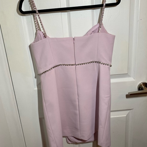 Self-Portrait Pink Chiffon and Crepe Mini Dress - Picture 8 of 8